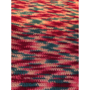 VTG Handmade KNIT Lap Quilt Throw 48" by 64" Multicolor